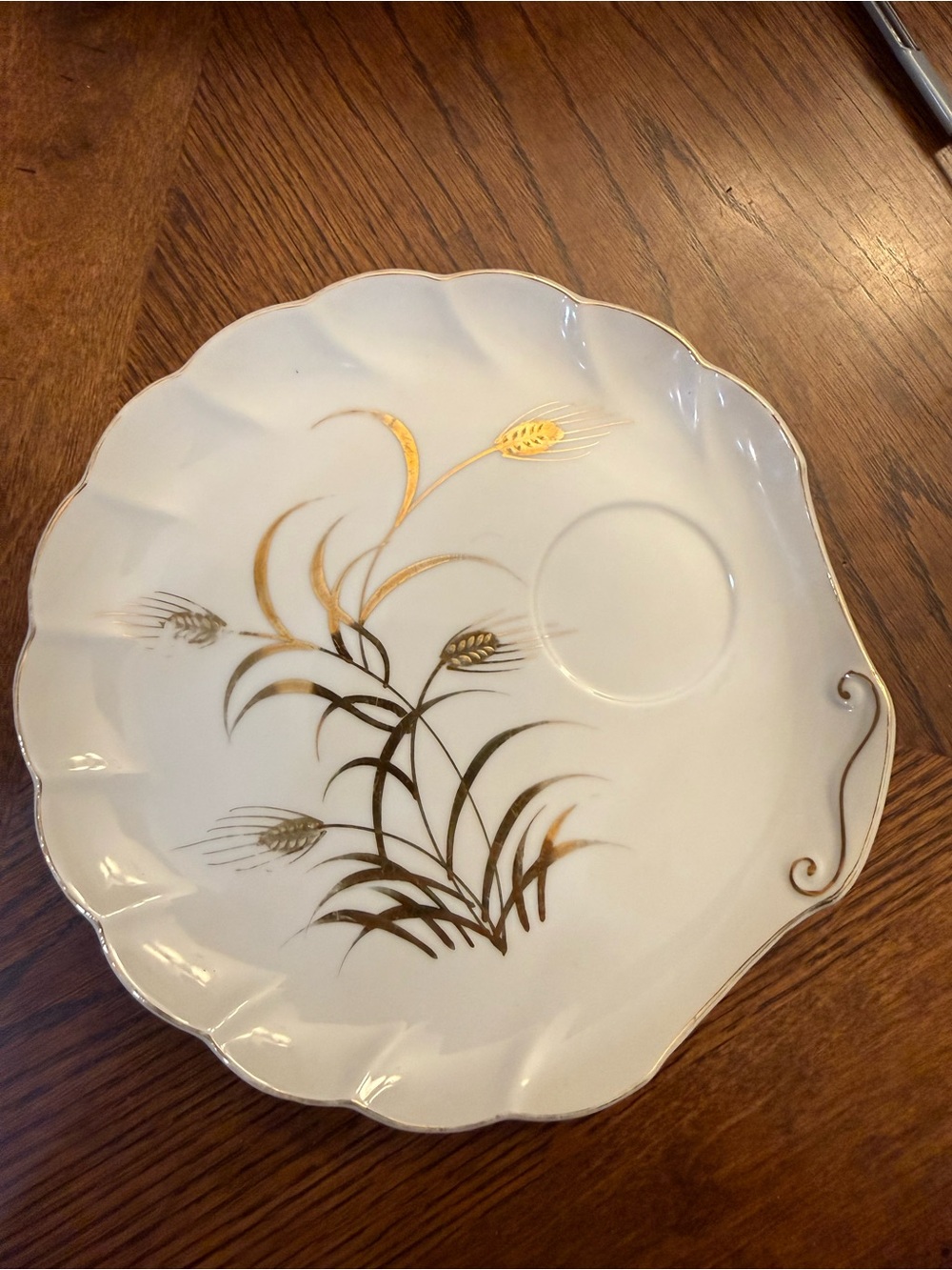 4 Lefton China, Gold Wheat Accent Porcelain Tea Saucer, no cup